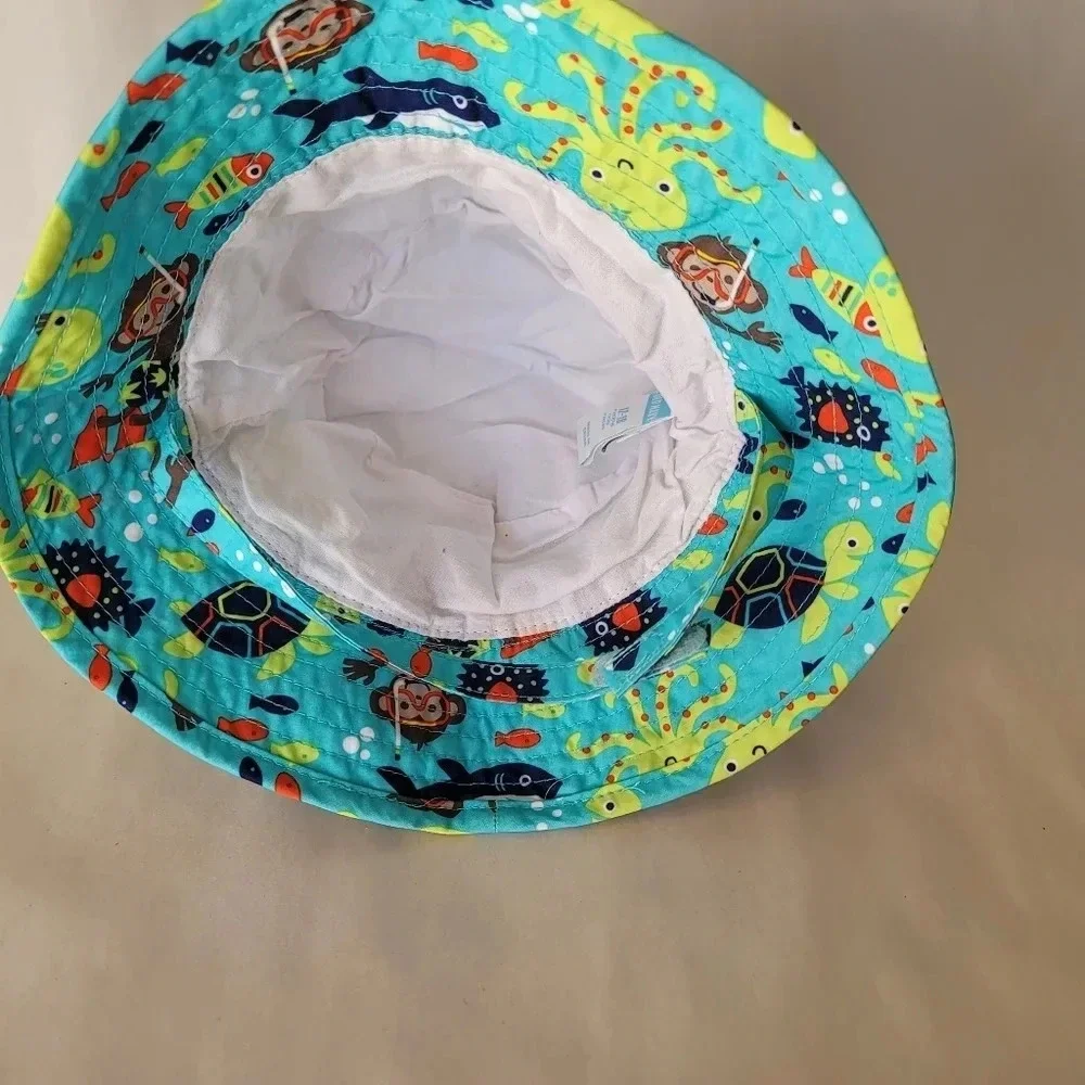 Old Navy Boys 12-18 MONTHS Swim & Sun Hat GREEN BLUE Aquarium